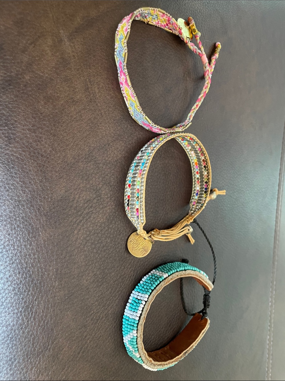 Set of 3 adjustable Love Is Project bracelets